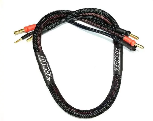 2S Balance Charging Lead: 4/5Mm To 4Mm Plug, Black Braided, 600Mm Length 1