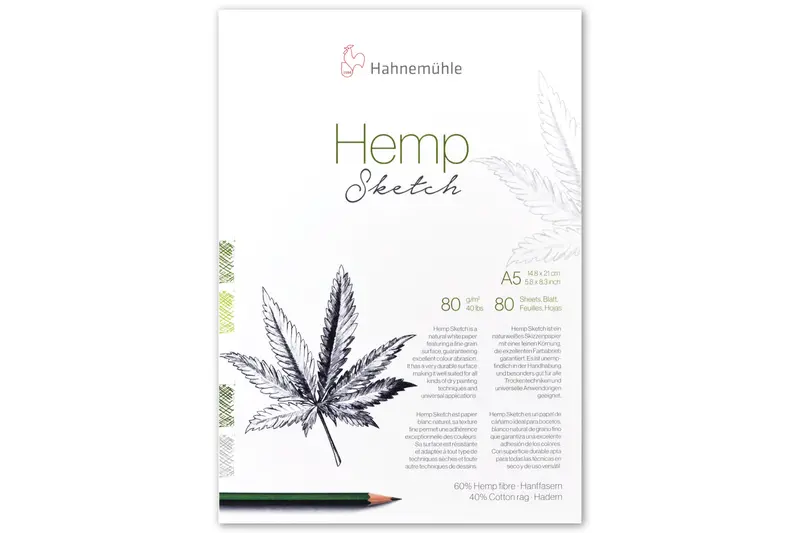 A5 Hemp Fiber Sketch Pad – Eco-Friendly Drawing Paper 1