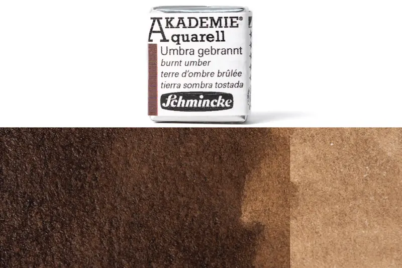 Akademie Burnt Umber Watercolor Half Pan – Professional Grade #664 1
