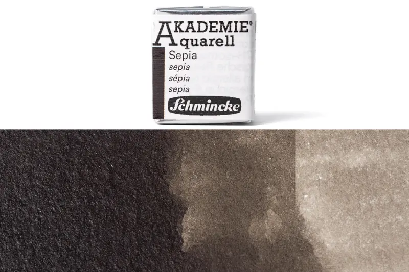 Akademie Sepia Watercolor Half Pan – Professional Grade #665 1