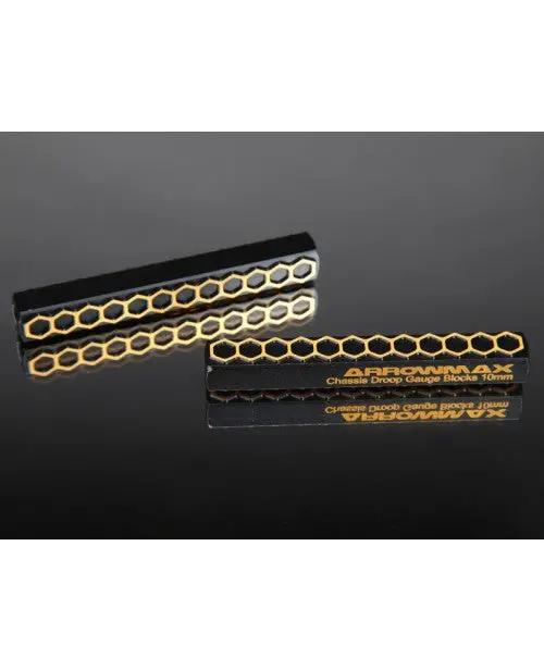 Am-171054 Chassis Droop Calibration Blocks – 10Mm Height, Pair, Black & Gold 1