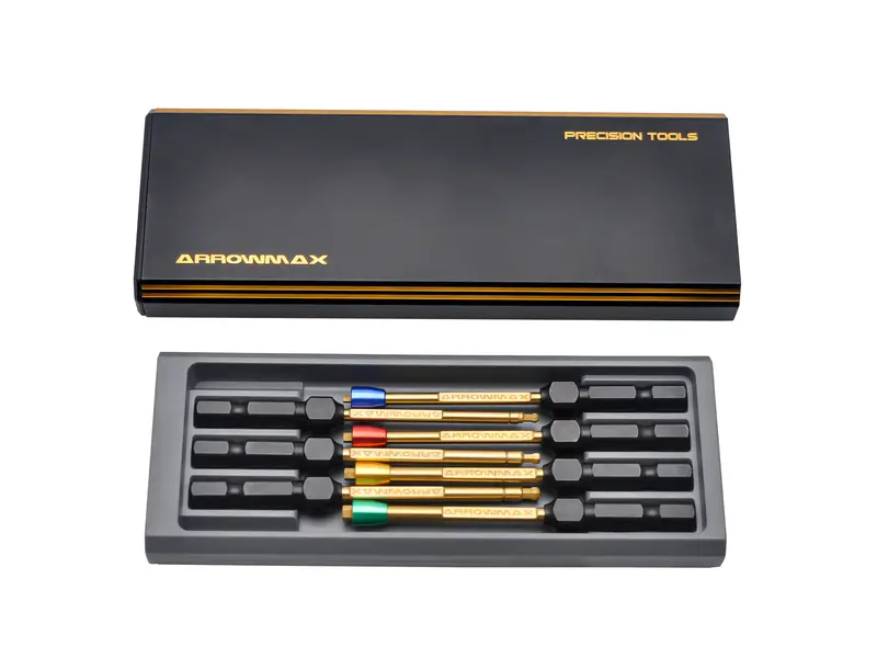 Am Power Tool Tip Set: 7-Piece Aluminum Case Kit In Black And Gold (Am-502905) 1