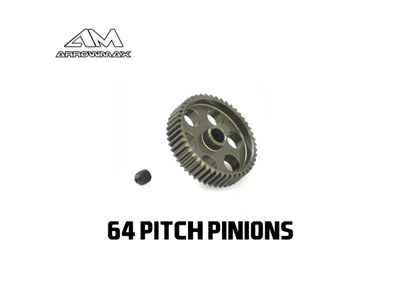 Arrowmax 64-Pitch Aluminum Pinion Gear – 19T To 63T 1