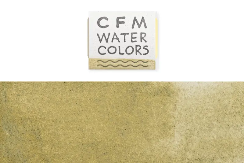 Cfm Half-Pan Watercolor: Green Earth Yellowish Natural Pigment 1