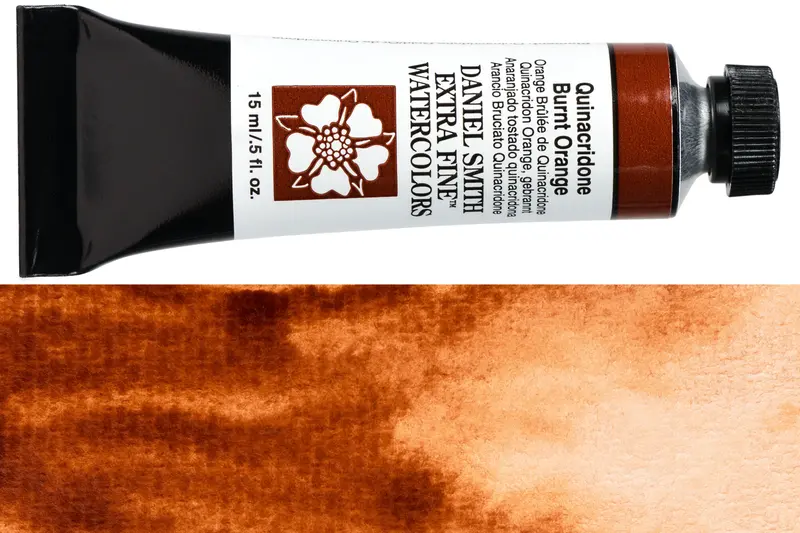 Daniel Smith Quinacridone Burnt Orange Watercolor – 15 Ml Earthy Extra-Fine Hue 1