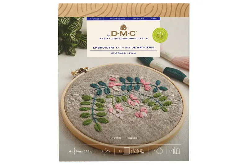 Eco Vita Wool Embroidery Kit — Indigo Design 1