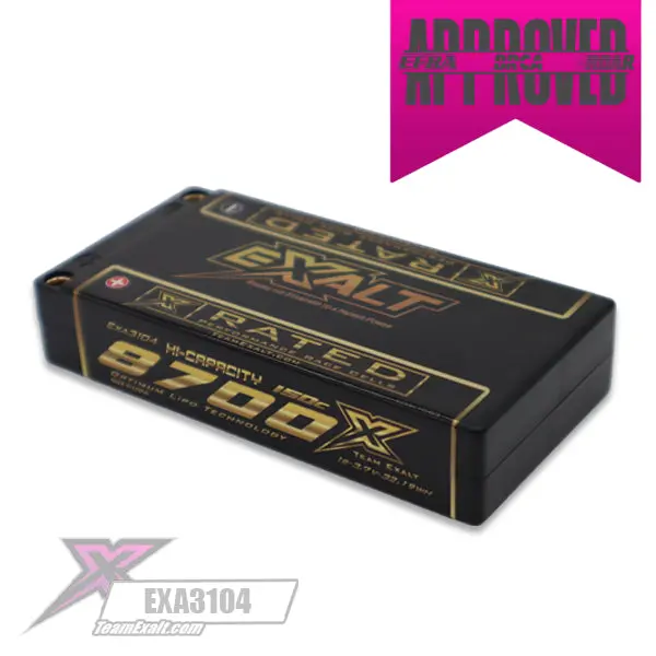Exalt X-Rated 1S 150C High-Capacity Hardcase Lipo Battery – 3.7V, 8700Mah, 5Mm Bullet Terminals (Exa3104) 1
