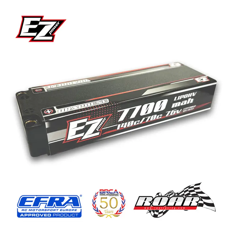 Ezpower 2S 7.6V 7700Mah Hv Lipo Battery – 140C Discharge, High-Voltage Pack 1