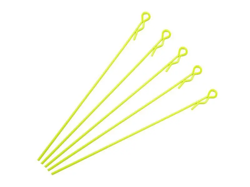 Fluorescent Yellow Extra-Long 1:10 Rc Body Clips – 5-Piece Pack 1