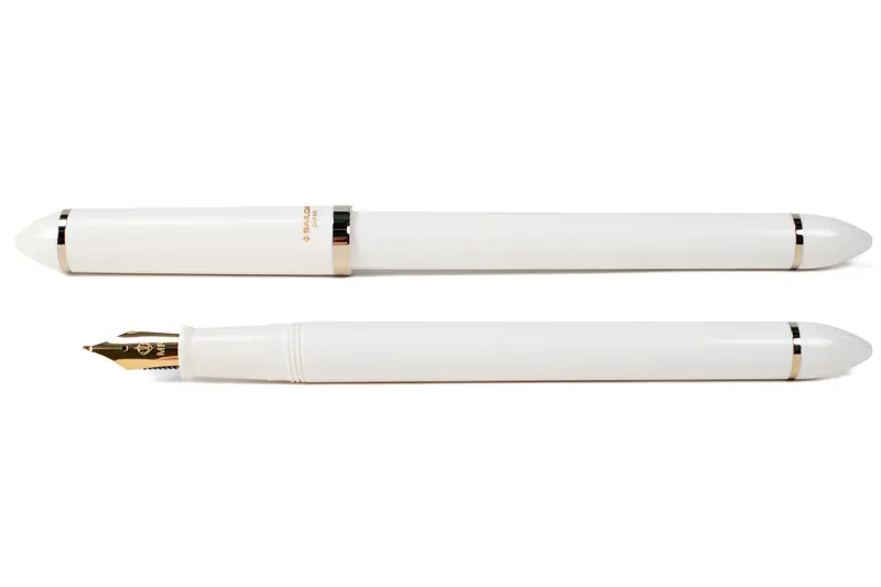 Fude De Mannen Fountain Pen – White Barrel, 40° Nib Angle 1