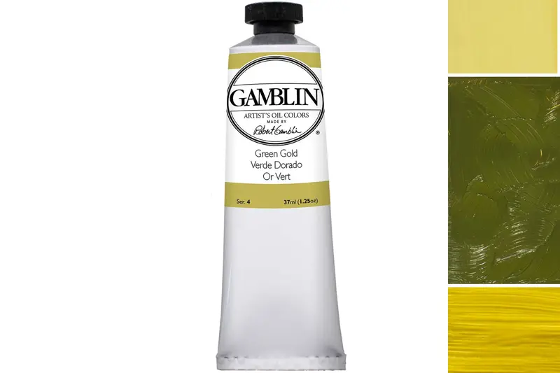 Gamblin Green Gold Oil Paint – Soft Yellow-Green Transparent Hue 1