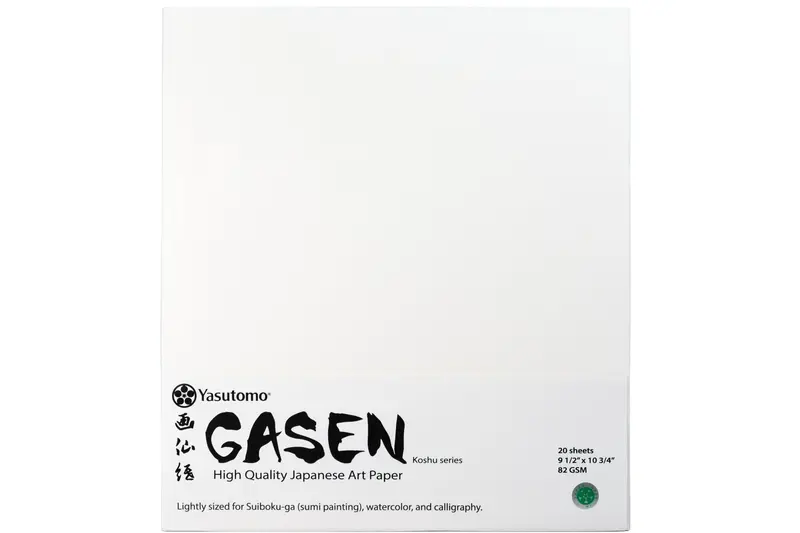 Gasen Washi Paper – 9.5" × 10.75", 20-Sheet Traditional Japanese Sheet 1