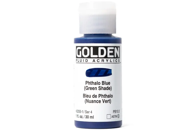 Golden Fluid Acrylic Paint – Phthalo Blue (Green-Shifted) 1