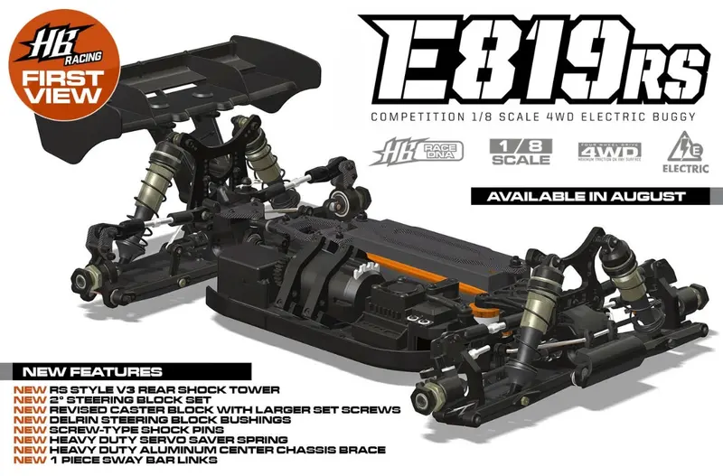 Hb Racing E819Rs 1/8 Electric Competition Buggy – Ready-To-Run Or Kit Format (Hb204645) 1