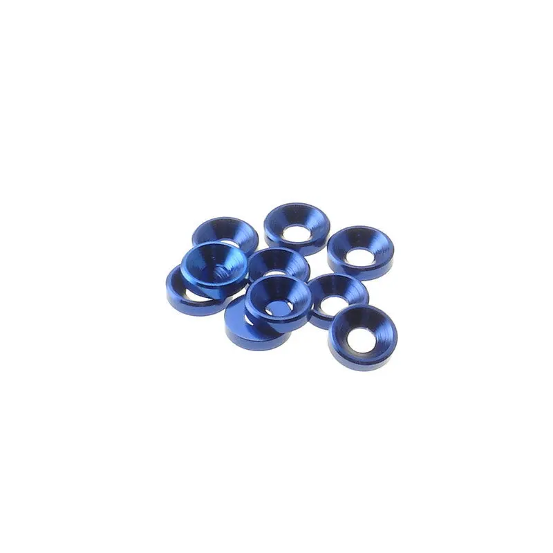Hiro Seiko 3 Mm Yokomo-Blue Alloy Countersunk Washer (Part #69250) 1