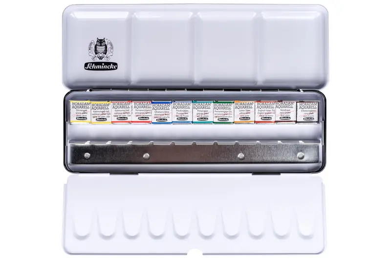 Horadam 12-Color Half-Pan Watercolor Set – Lightfast & Granulating 1