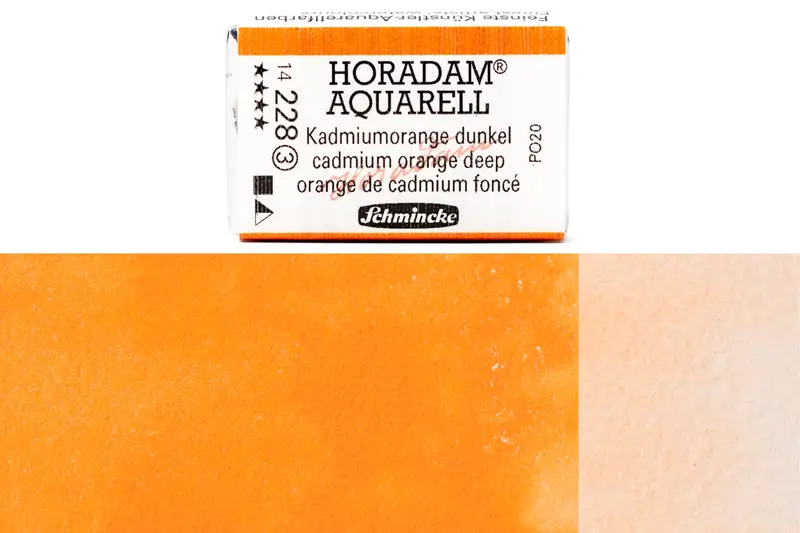 Horadam Full-Pan Watercolor Paint – Cadmium Orange Deep (#228) 1