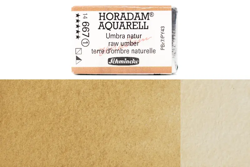Horadam Full-Pan Watercolor Paint – Raw Umber #667 1