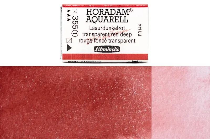 Horadam Full-Pan Watercolor Paint – Transparent Red Deep (#355) 1