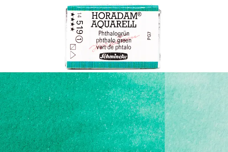 Horadam Watercolor Full Pan #519 Phthalo Green Intense 1