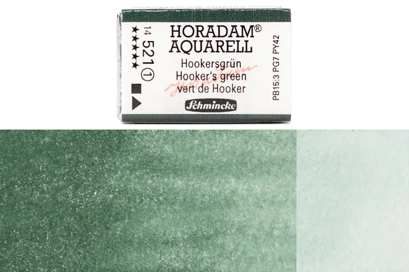 Horadam Watercolor Full Pan #521 Hooker’S Green Blend 1