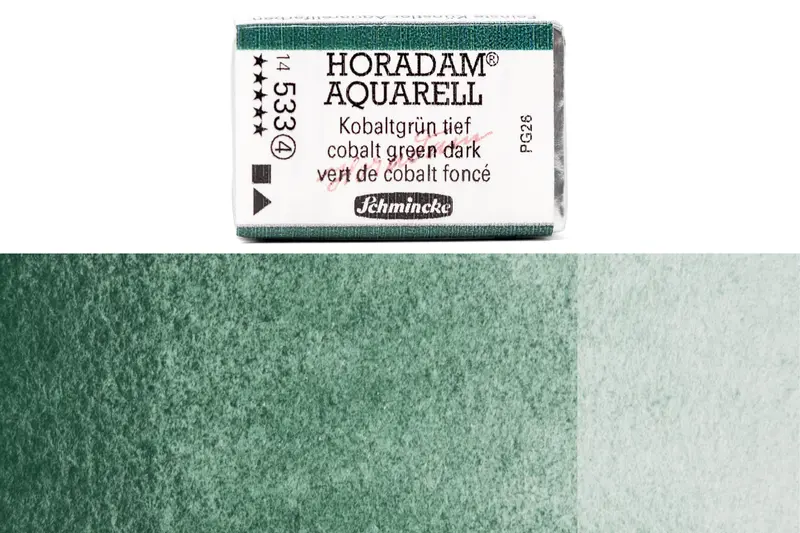 Horadam Watercolor Full Pan #533 Dark Cobalt Green 1