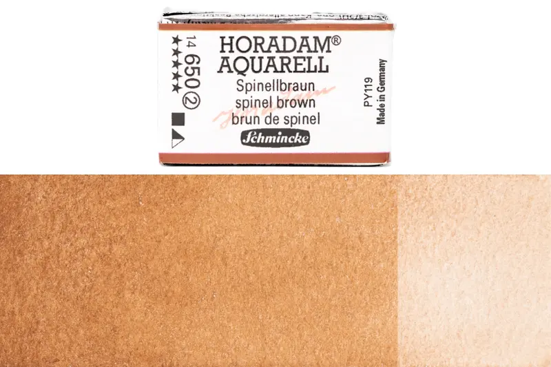 Horadam Watercolor Full Pan #650 Spinel Brown Pigment 1