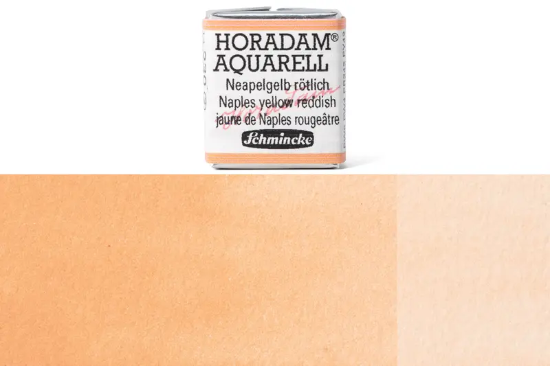 Horadam Watercolor Half Pan – Naples Yellow, Reddish Tone (#230) 1