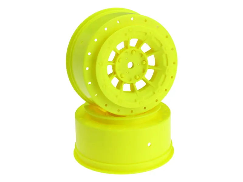 Jconcepts Hazard Sct Wheels – Yellow Finish (2-Pack), Compatible With Sc10 & Sc5M 1