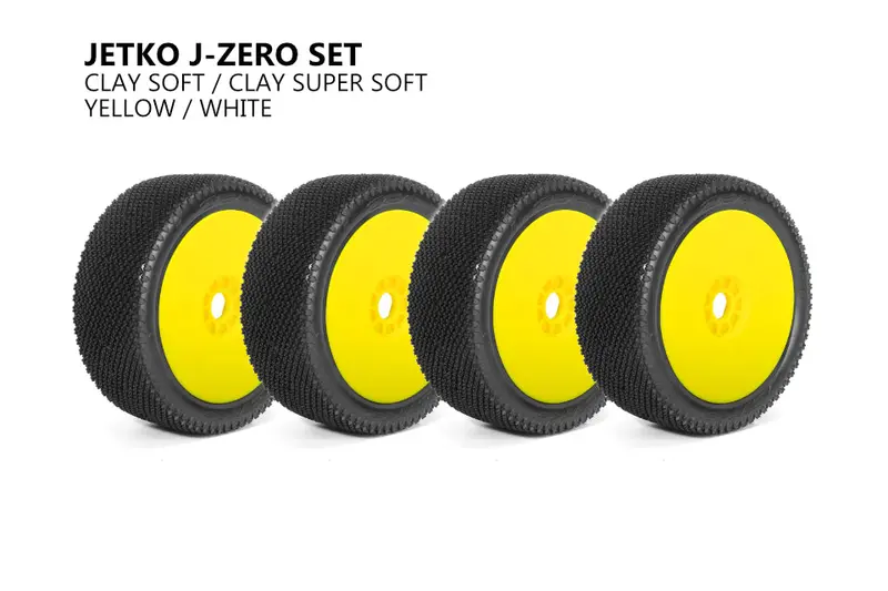 Jetko J-Zero 1/8 Buggy Clay-Mounted Tire Set 1