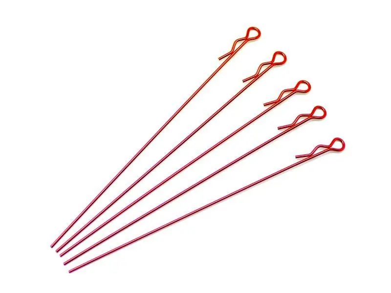 Metallic Red Extra-Long 1:10 Rc Body Clip Set – Pack Of 5 1