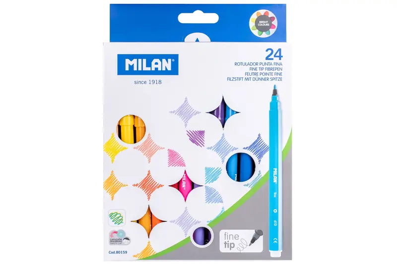 Milan 610 Fine-Line Art Markers – 24-Color Assortment 1