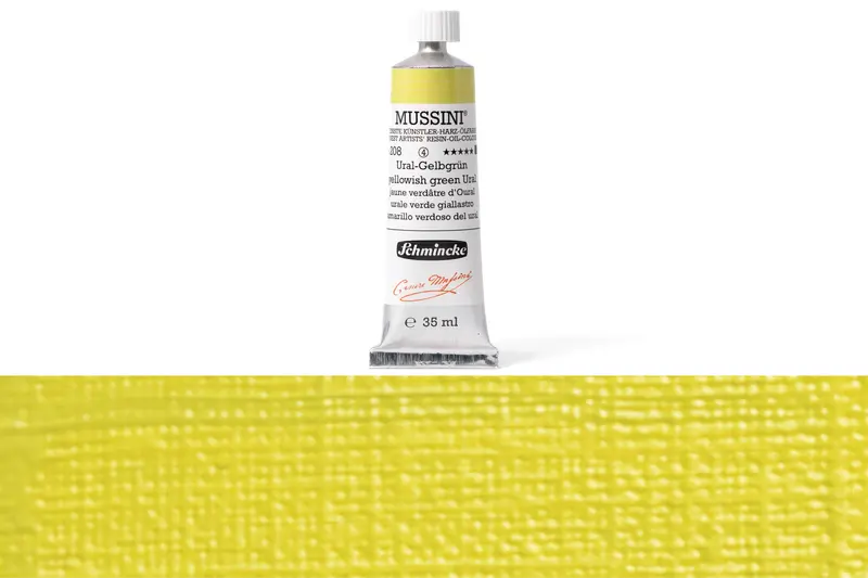 Mussini #208 Yellowish Green Ural Oil Paint – 35 Ml 1