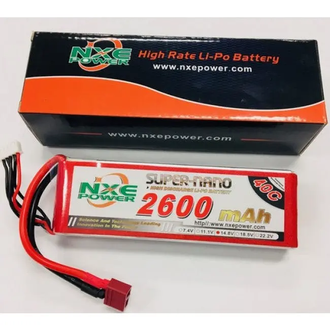 Nxe 4S 2600Mah 14.8V 40C Soft-Case Lipo Battery With Deans Connector 1