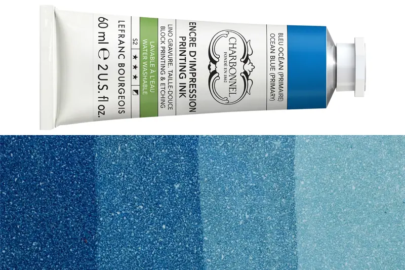 Ocean Blue Water-Washable Oil-Based Printmaking Ink 1