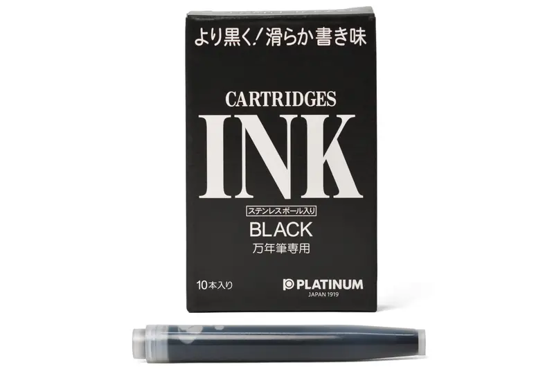 Platinum Black Fountain Pen Ink Cartridges (Pack Of 10) 1