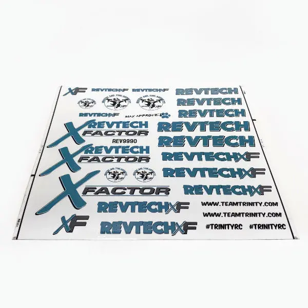 Revtech X-Factor Decal Sheet – Two-Sheet Racing Graphics Pack – Rev9994 1