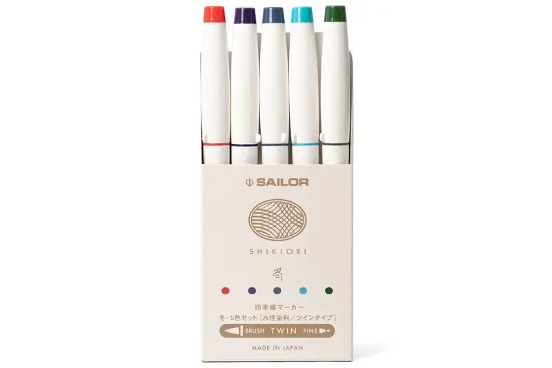 Shikiori Seasonal Brush Pens – Winter Edition (5-Pack) 1