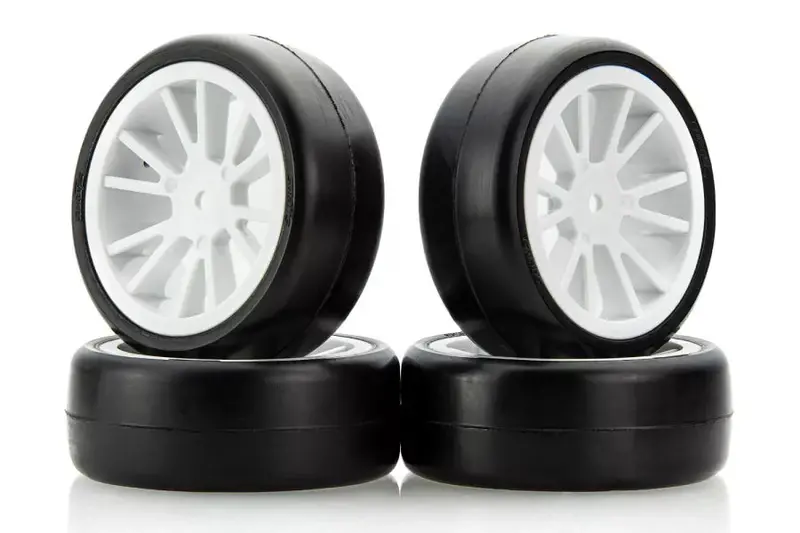 Solaris 36J Pre-Glued High-Performance Rc Tire Set – White Spoke Design 1
