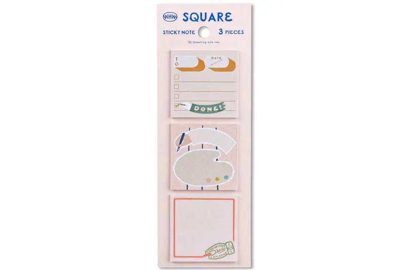 Square Mini Sticky Notes – Set Of Three Compact Pads In Assorted Colors 1