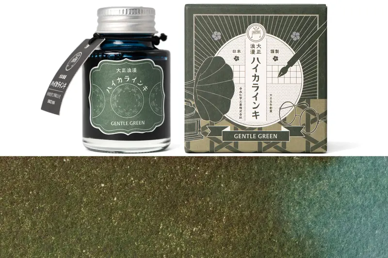 Taisho Roman Fountain Pen Ink – Gentle Green (Subtle Sage) 1