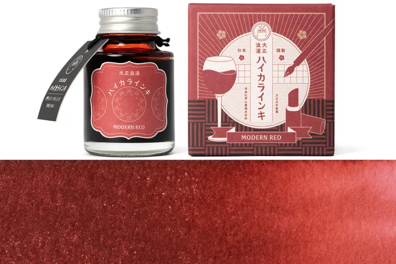 Taisho Roman Fountain Pen Ink – Modern Red (Crisp Scarlet) 1