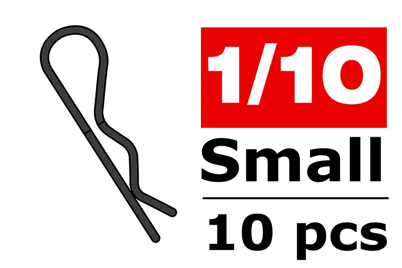 Team Corally 45° Bent Small Black Body Clips – Pack Of 10 1