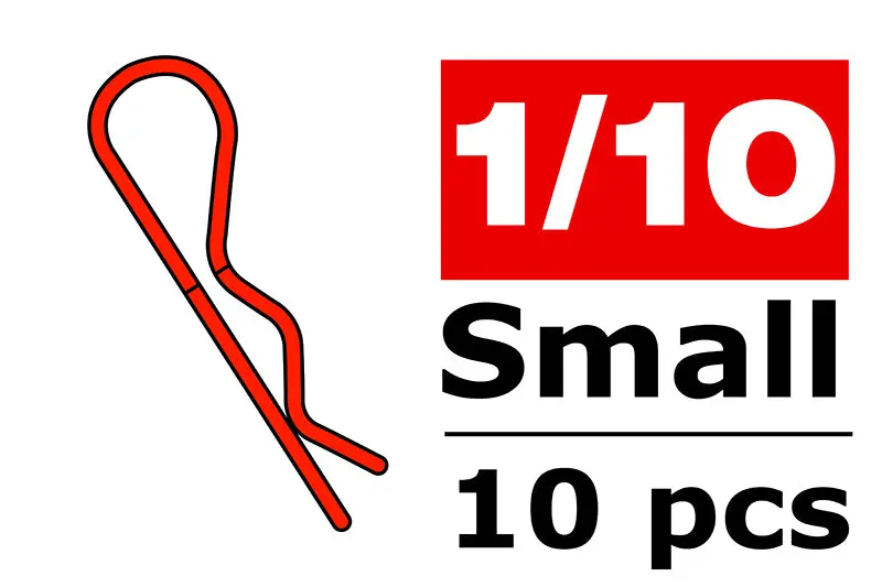 Team Corally 45° Bent Small Red Body Clips – Pack Of 10 1