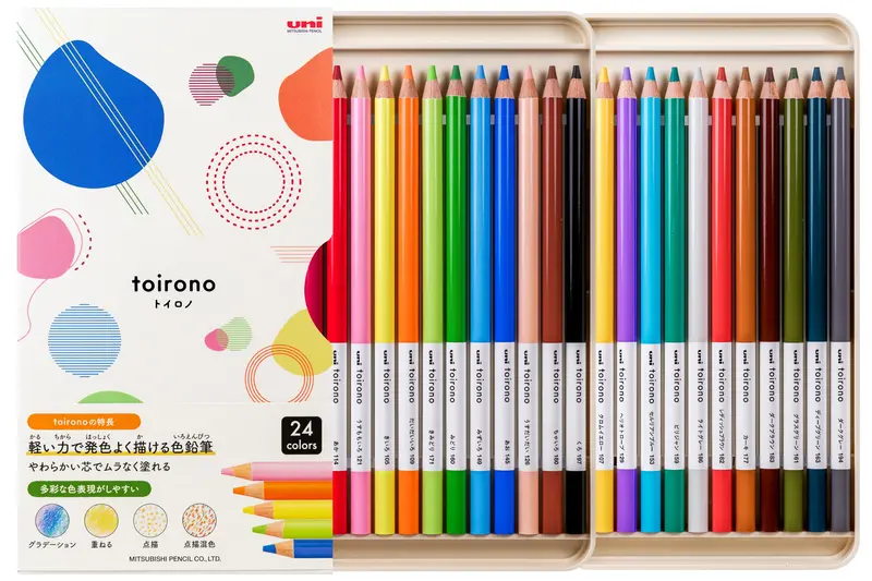Toirono Colored Pencil Set – 24 Vibrant, Lightfast Shades 1