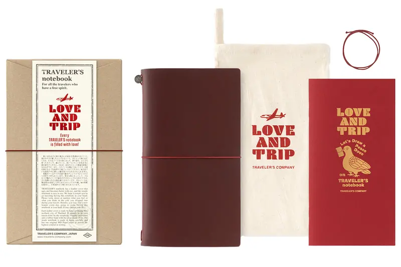 Traveler’S Notebook Starter Kit – Regular Format, Limited Red Leather Edition 1