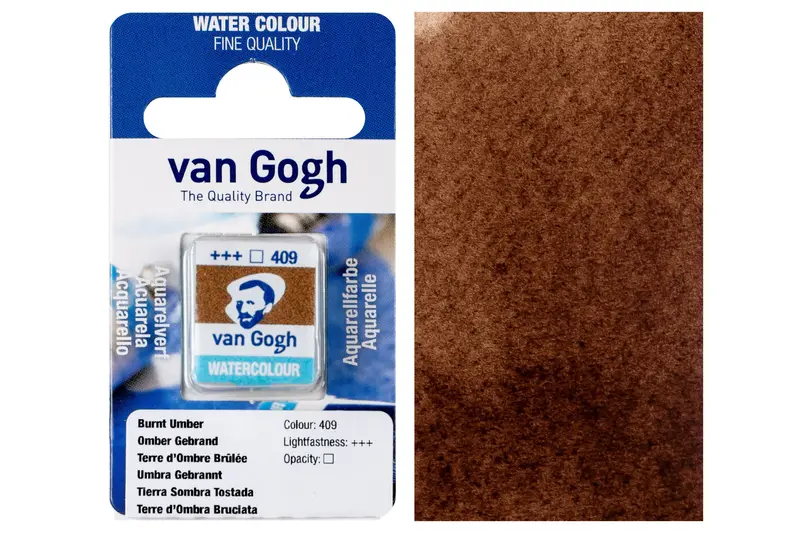 Van Gogh Watercolor Half Pan — Burnt Umber #409 1