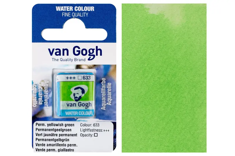Van Gogh Watercolor Half Pan — Permanent Yellow-Green #633 1
