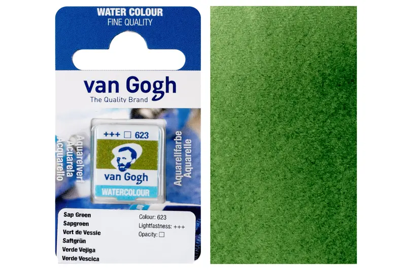 Van Gogh Watercolor Half Pan — Sap Green #623 1