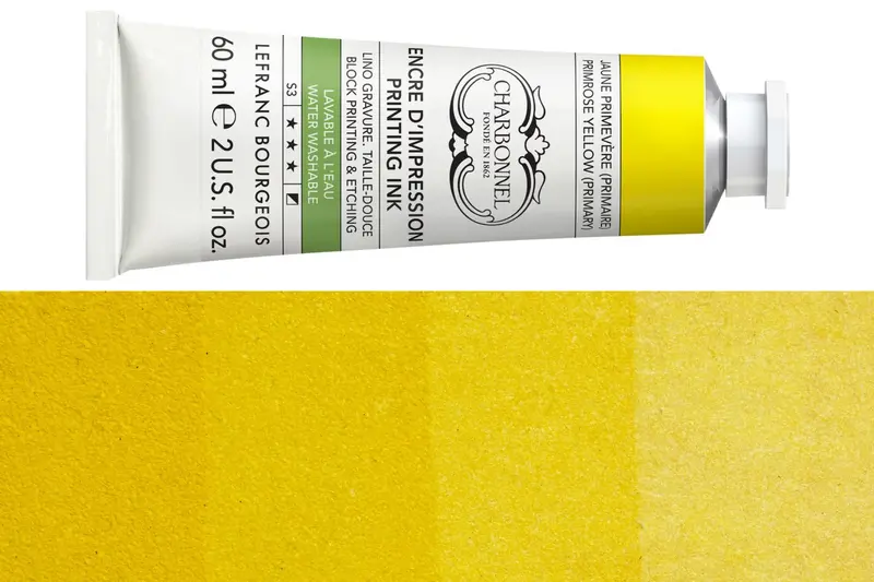 Water-Washable Oil-Based Printmaking Ink – Primrose Yellow Bright Relief Ink 1
